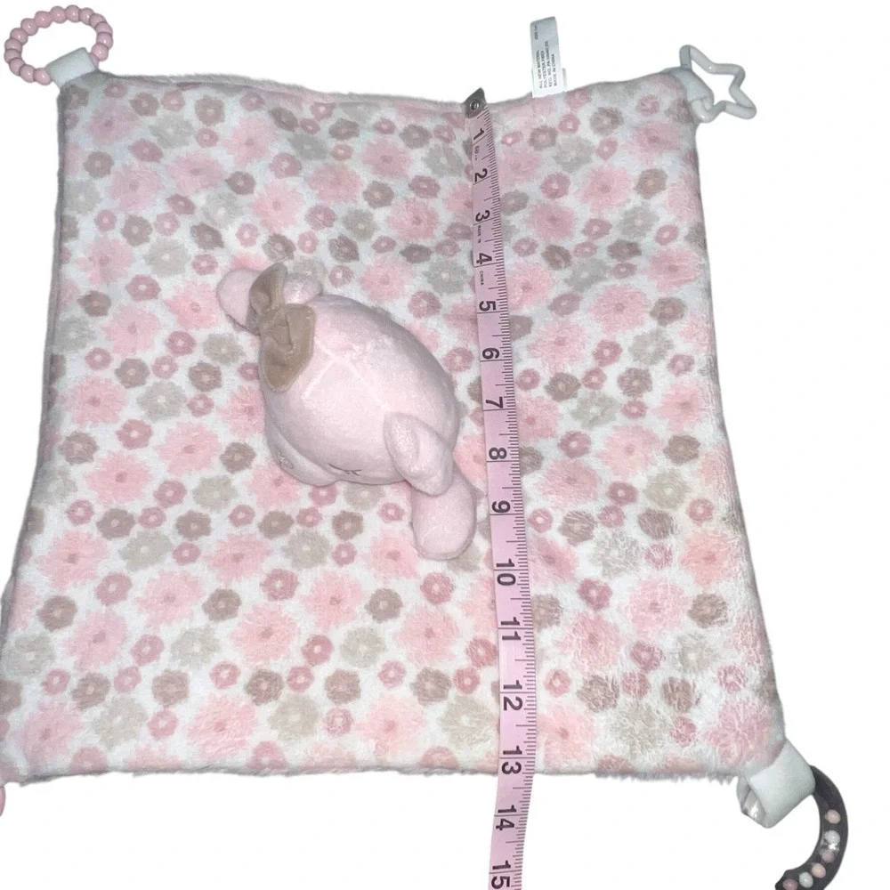 Dream Gro Pink Bear‎ Lovey Plush Rattle Security Blanket Teether Sensory Toy